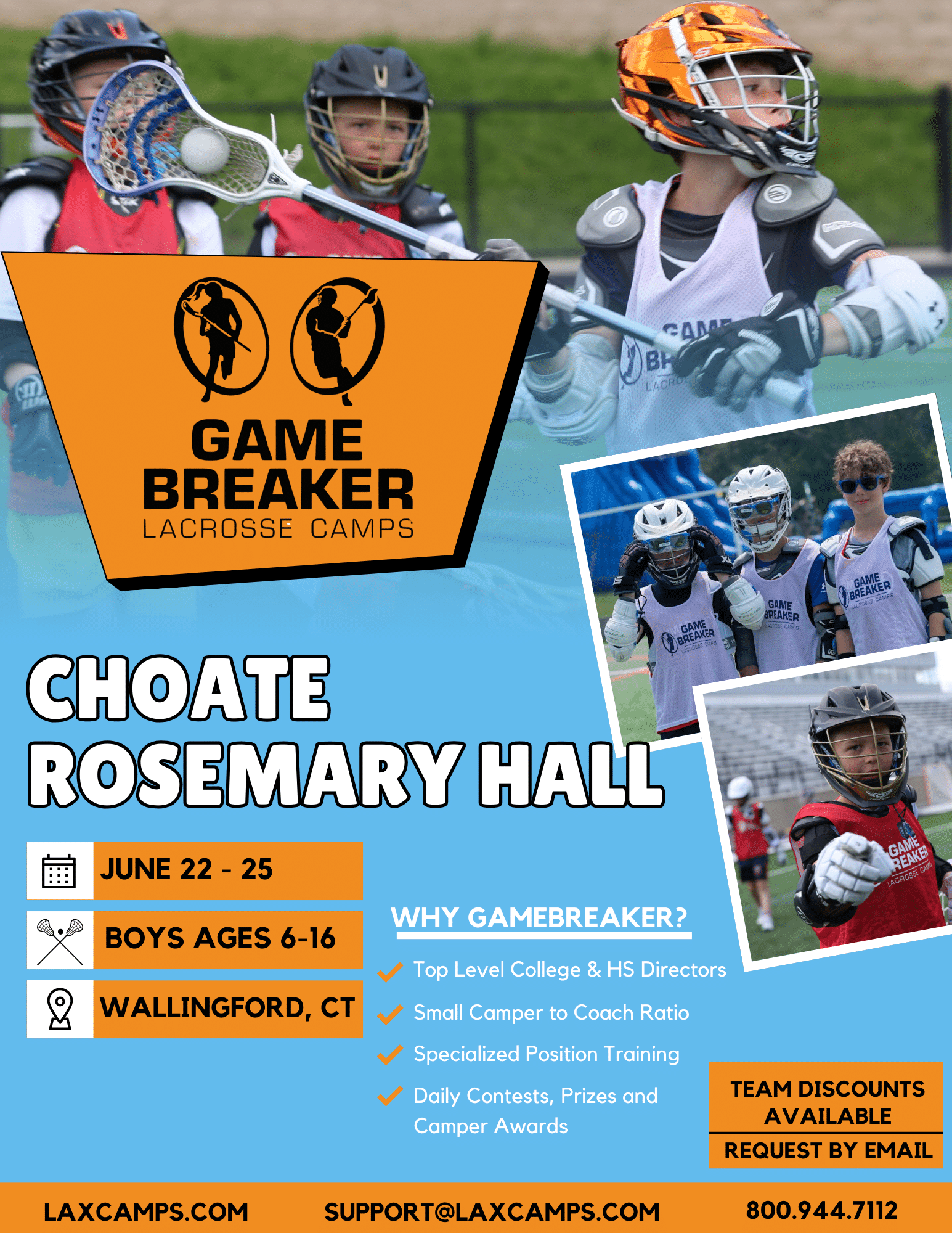 Boys Lacrosse Camp at Choate Rosemary Hall - Half Day